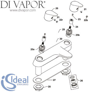 Ideal Standard Ceramix Alto Bath Filler Tap Spare Parts - IDL DV 180